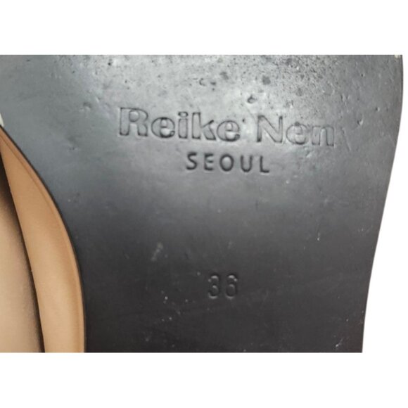 REIKE NEN Ring Detail Square Toe Loafer Leather Red Heel Beige Tan EU 36 - Picture 10 of 13